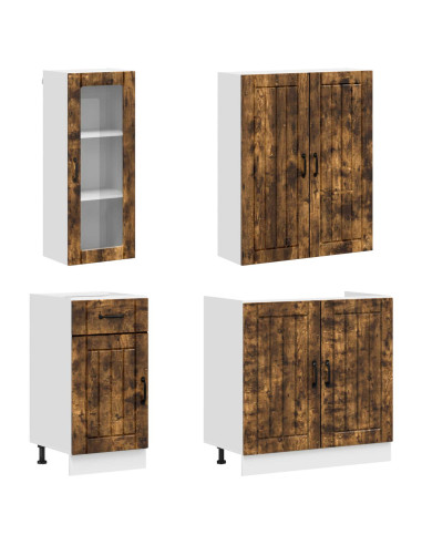 Unità Cucina LUCCA 8 pcs Rovere Fumo Legno ingegnerizzato