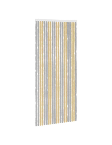 Tenda per insetti in chenille Grigio e Beige 90 x 200 cm