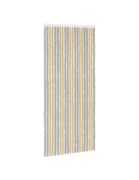 Tenda per insetti in chenille Grigio e Beige 90 x 200 cm
