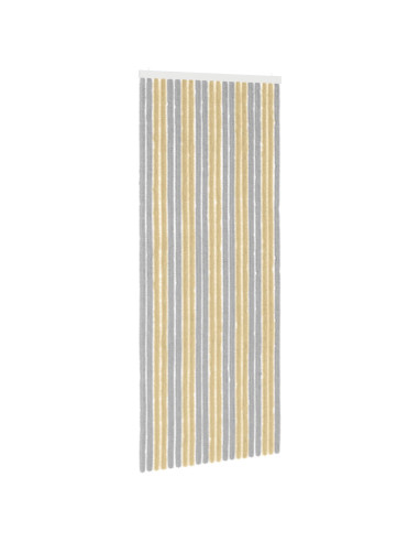 Tenda per insetti in chenille Grigio e Beige 90 x 220 cm