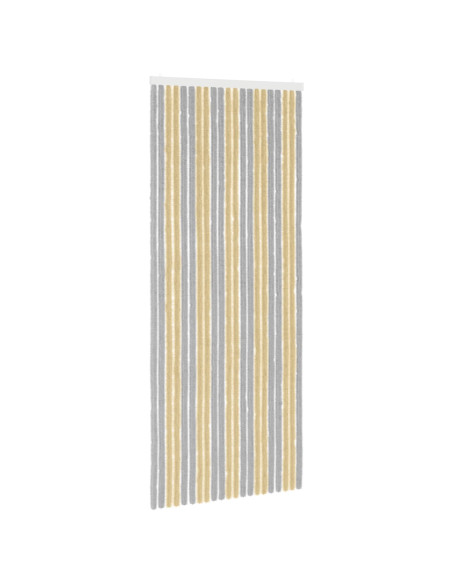 Tenda per insetti in chenille Grigio e Beige 90 x 220 cm