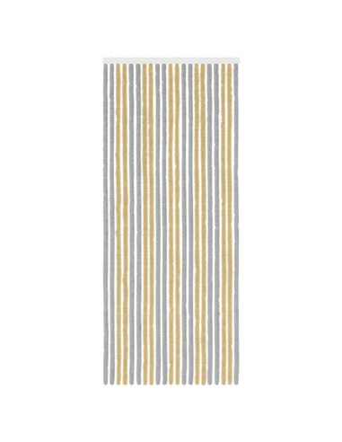 Tenda per insetti in chenille Grigio e Beige 90 x 220 cm
