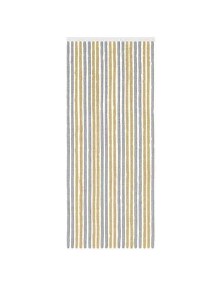 Tenda per insetti in chenille Grigio e Beige 90 x 220 cm