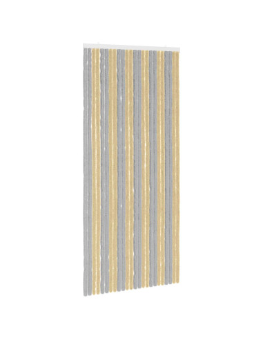 Tenda per insetti in chenille Grigio e Beige 100 x 220 cm