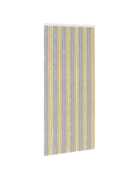 Tenda per insetti in chenille Grigio e Beige 100 x 220 cm
