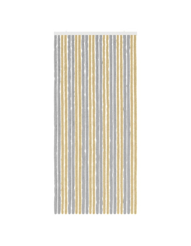 Tenda per insetti in chenille Grigio e Beige 100 x 220 cm