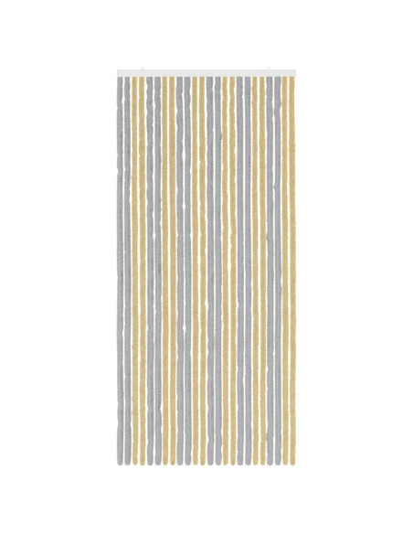 Tenda per insetti in chenille Grigio e Beige 100 x 220 cm