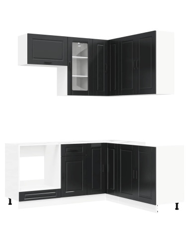Unità Cucina PORTO 8 pcs Nero Legno ingegnerizzato