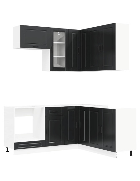 Unità Cucina PORTO 8 pcs Nero Legno ingegnerizzato