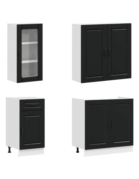 Unità Cucina PORTO 8 pcs Nero Legno ingegnerizzato