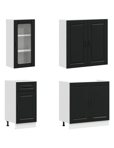 Unità Cucina PORTO 8 pcs Nero Legno ingegnerizzato