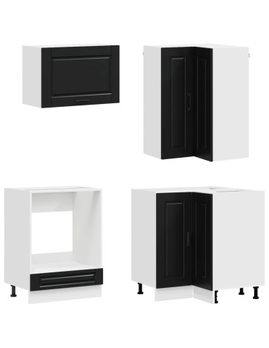 Unità Cucina PORTO 8 pcs Nero Legno ingegnerizzato