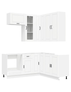 Unità Cucina PORTO 8 pcs Bianco Legno ingegnerizzato 2