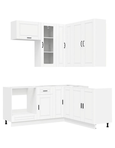 Unità Cucina PORTO 8 pcs Bianco Legno ingegnerizzato