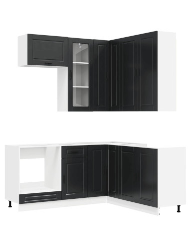 Unità Cucina PORTO 8 pcs Nero Legno ingegnerizzato