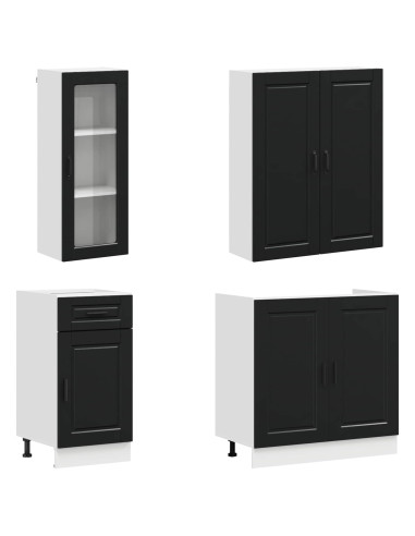Unità Cucina PORTO 8 pcs Nero Legno ingegnerizzato