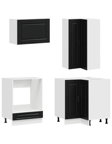 Unità Cucina PORTO 8 pcs Nero Legno ingegnerizzato