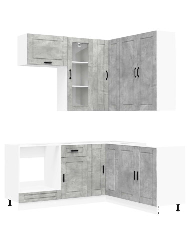 Unità Cucina PORTO 8 pcs Grigio Cemento Legno ingegnerizzato