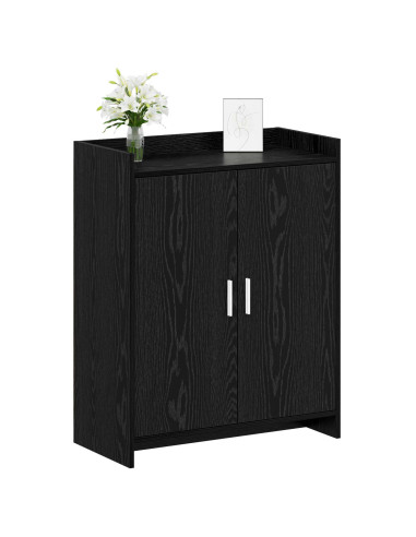 Mobile per scarpe con porta Rovere Nero 73,5 x 36 x 92 cm