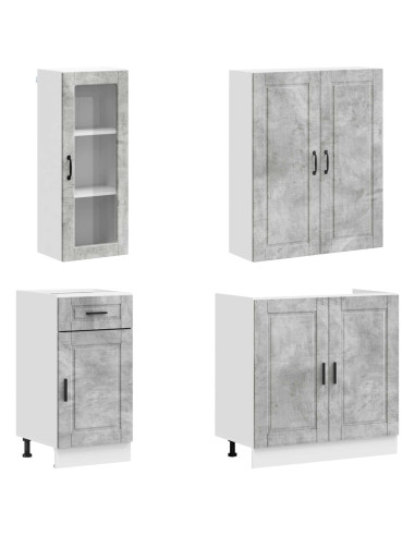 Unità Cucina PORTO 8 pcs Grigio Cemento Legno ingegnerizzato