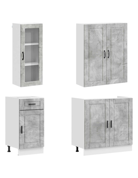 Unità Cucina PORTO 8 pcs Grigio Cemento Legno ingegnerizzato