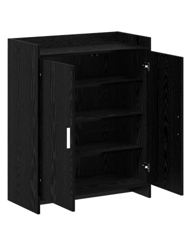 Mobile per scarpe con porta Rovere Nero 73,5 x 36 x 92 cm