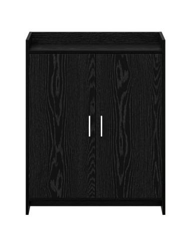 Mobile per scarpe con porta Rovere Nero 73,5 x 36 x 92 cm