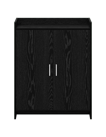Mobile per scarpe con porta Rovere Nero 73,5 x 36 x 92 cm