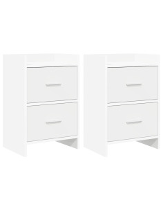 Comodini 2 pcs Bianco 40 x 30 x 60 cm Legno ingegnerizzato