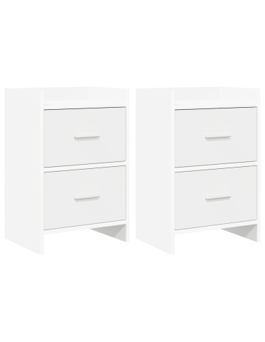 Comodini 2 pcs Bianco 40 x 30 x 60 cm Legno ingegnerizzato