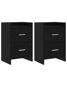 Comodini 2 pcs Rovere Nero 40 x 30 x 60 cm Legno ingegnerizzato