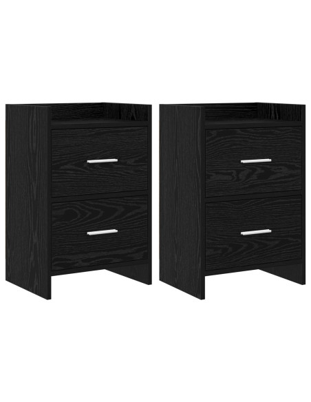 Comodini 2 pcs Rovere Nero 40 x 30 x 60 cm Legno ingegnerizzato