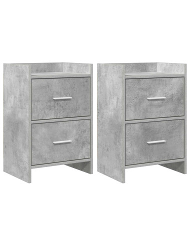 Comodini 2 pcs Grigio Cemento 40 x 30 x 60 cm