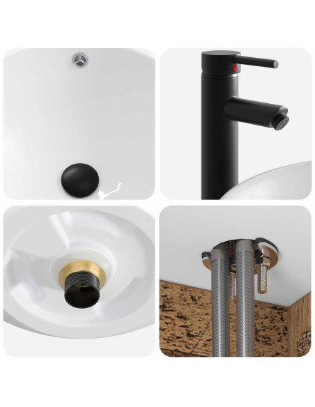 Mobile lavabo da parete Legno antico 39 x 35 x 63 cm