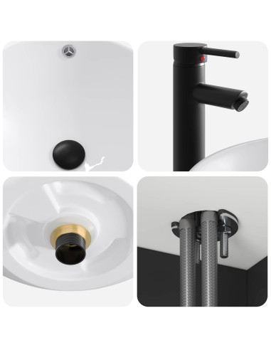 Mobile lavabo da parete Nero 39 x 41 x 64,5 cm