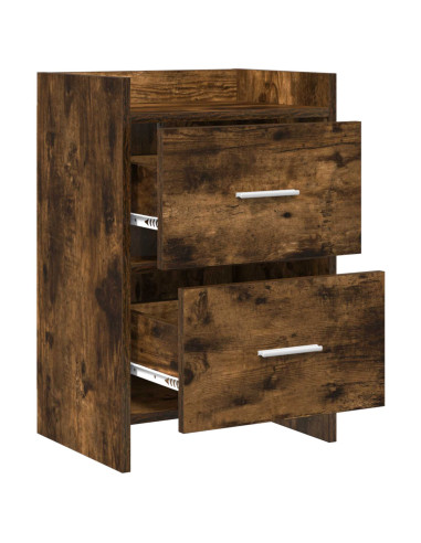 Comodini 2 pcs Rovere Fumo 40 x 30 x 60 cm Legno ingegnerizzato
