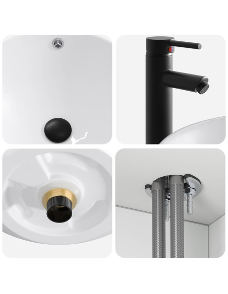 Mobile lavabo da parete Bianco Lucido 39 x 41 x 64,5 cm