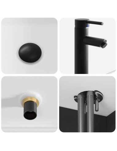 Mobile lavabo da parete Nero 49 x 41 x 63 cm