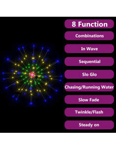 Luce di Natale Fuochi Artificio Multicolore 20 cm 140 LED