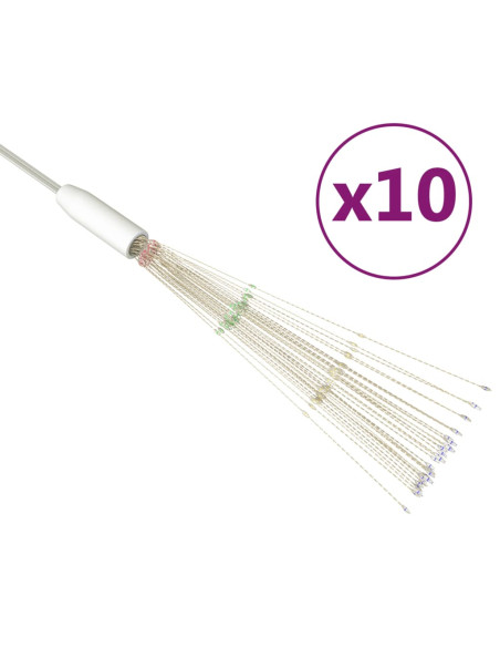 Luci di Natale Fuochi Artificio 10 pz Multicolore 20cm 1400 LED