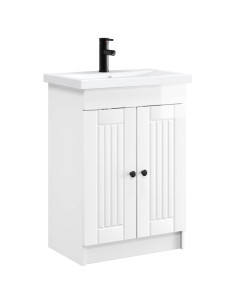 Set di mobili per il bagno Bianco Lucido 56 x 37,5 x 81 cm