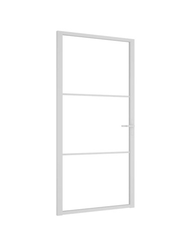 Porta Interna 102,5x201,5 cm Bianca in Vetro ESG e Alluminio