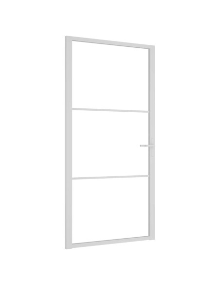 Porta Interna 102,5x201,5 cm Bianca in Vetro ESG e Alluminio