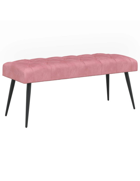 Panchina con bottoni imbottiti Rosa 110 x 40 x 46 cm Velluto