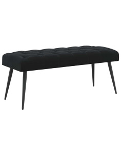 Panchina con bottoni imbottiti Nero 110 x 40 x 46 cm Velluto
