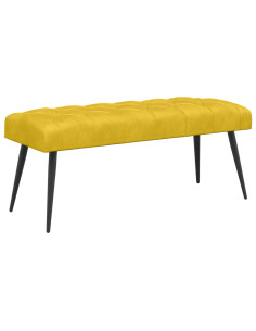Panchina con bottoni imbottiti Giallo 110 x 40 x 46 cm Velluto