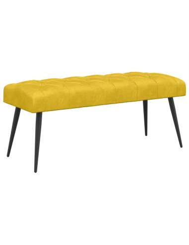 Panchina con bottoni imbottiti Giallo 110 x 40 x 46 cm Velluto