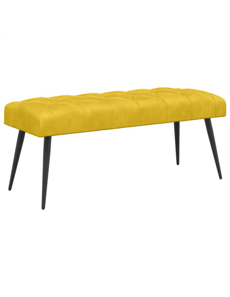 Panchina con bottoni imbottiti Giallo 110 x 40 x 46 cm Velluto