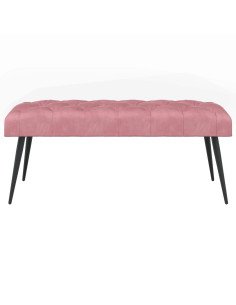 Panchina con bottoni imbottiti Rosa 110 x 40 x 46 cm Velluto 2