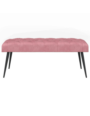 Panchina con bottoni imbottiti Rosa 110 x 40 x 46 cm Velluto
